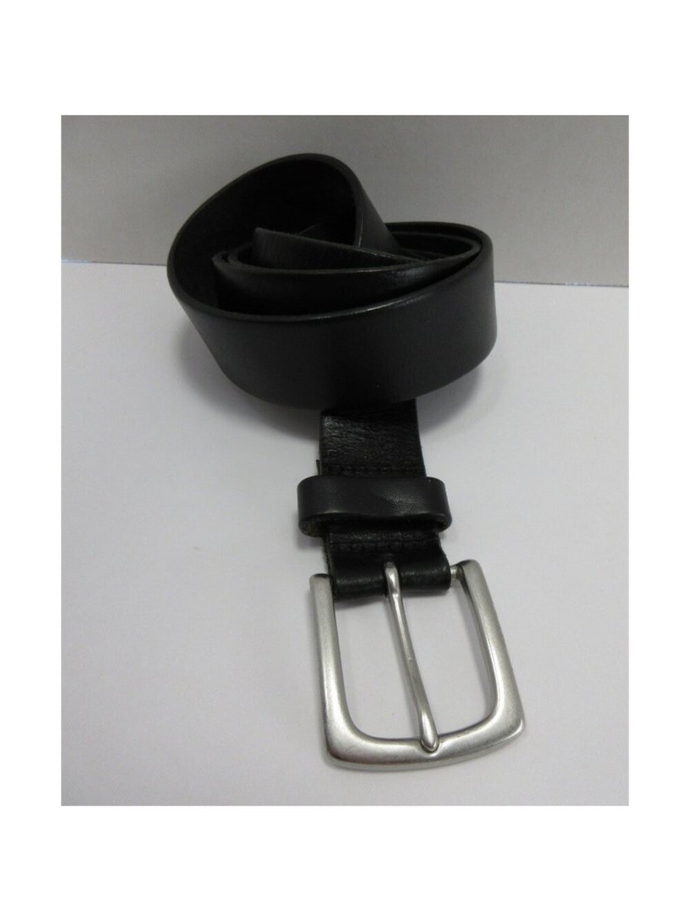 VINTAGE Gap Belt 44 Genuine Leather Silver Brass Buckle Casual Classic